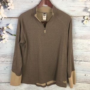 North Face Vapor Wick Pullover Brown With Tan